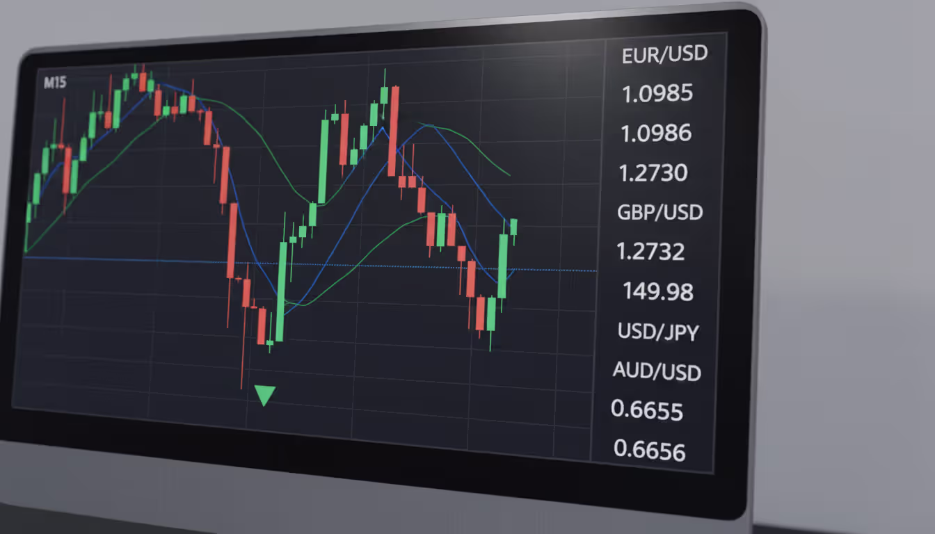 EUR/USD chart on a trading platform showing a sharp price spike and pullback typical of NFP release reaction on a short timeframe