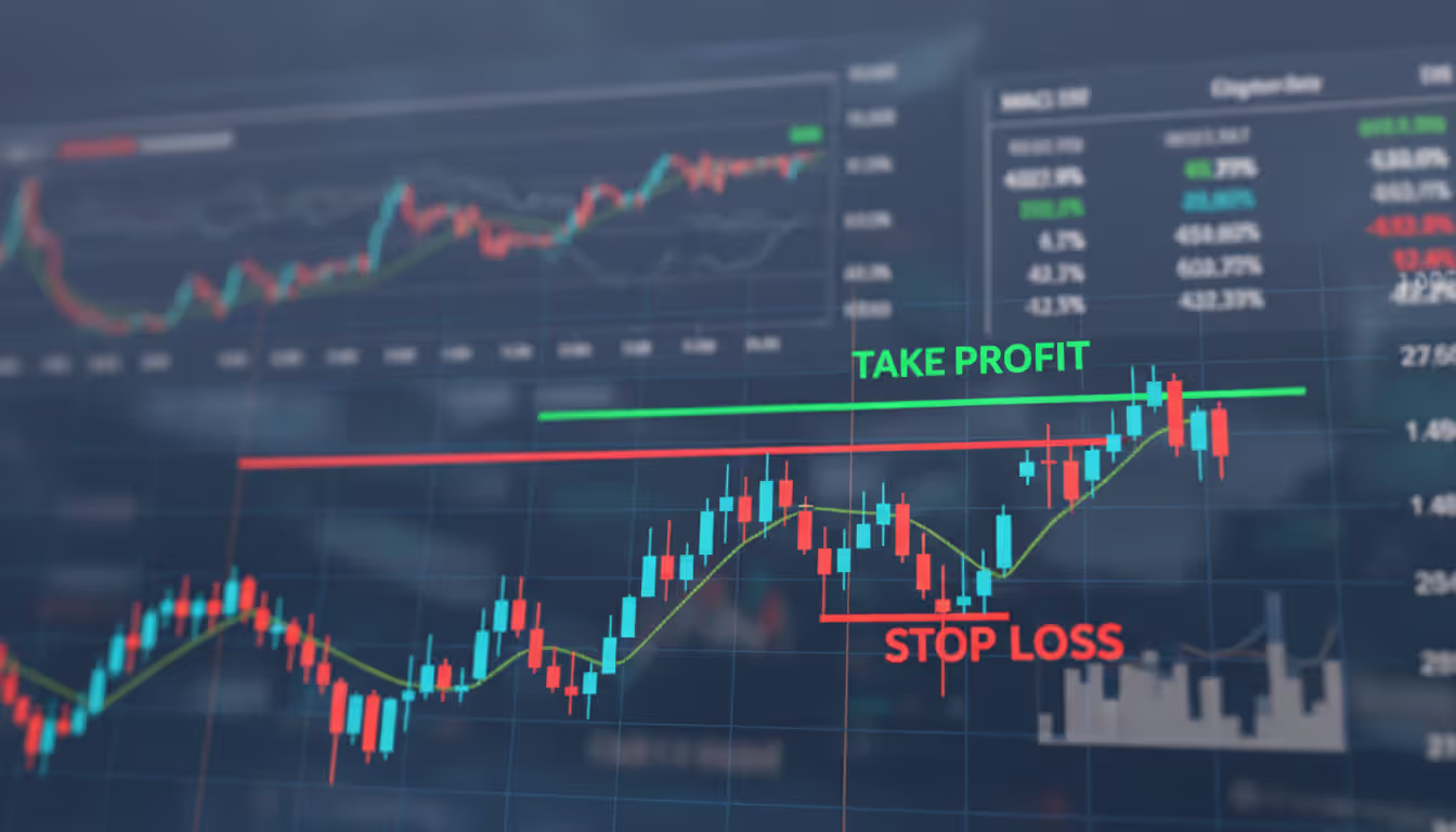 Forex trading chart with clearly marked stop-loss and take-profit levels illustrating disciplined risk management strategy